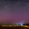 Ziemeļblāzma ( violetais spektrs, nokrāsa ), Andromedas galaktika