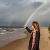 Dubultā varavīksne, piektdiena 13. marts, dienu pēc vētras postījumiem Gaujas pludmalē, diena pēc ār