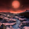 Mākslinieka skatījums uz TRAPPIST-1 sistēmu