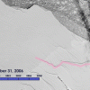 Aisberga veidošanās no Landsat satelītu arhīva