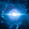 Neitronu zvaigžņu saplūšana mākslinieka skatījumā (ESO/L. Calçada/M. Kornmesser)