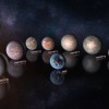 TRAPPIST-1 sistēmas planētas salīdzinājumā ar Zemi