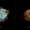 Dzeloņrajas miglājs 1996. un 2016.gadā; autortiesības: NASA, ESA, B. Balick (University of Washingto