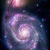 M51 galaktika; autortiesības: X-ray: NASA/CXC/SAO/R. DiStefano, et al.; Optical: NASA/ESA/STScI/Gren