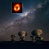 ALMA masīvs, Piena Ceļa galaktikas centrs un melnais caurums; autortiesības: ESO/José Francisco Salg