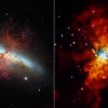 M82 redzamās gaismas un rentgenstaru diapazonā