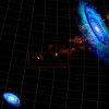Ūdeņraža mākoņi starp Andromedas un Trīsstūra galaktikām