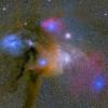 Krāsainie Rho Ophiuchi mākoņi